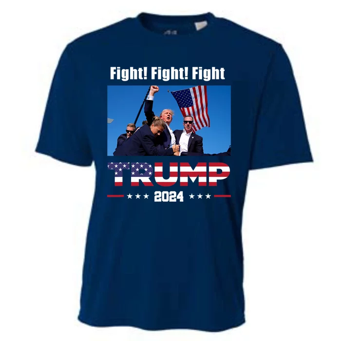 Donald Trump Fight Fighting Fighters Supporters Americans Cooling Performance Crew T-Shirt