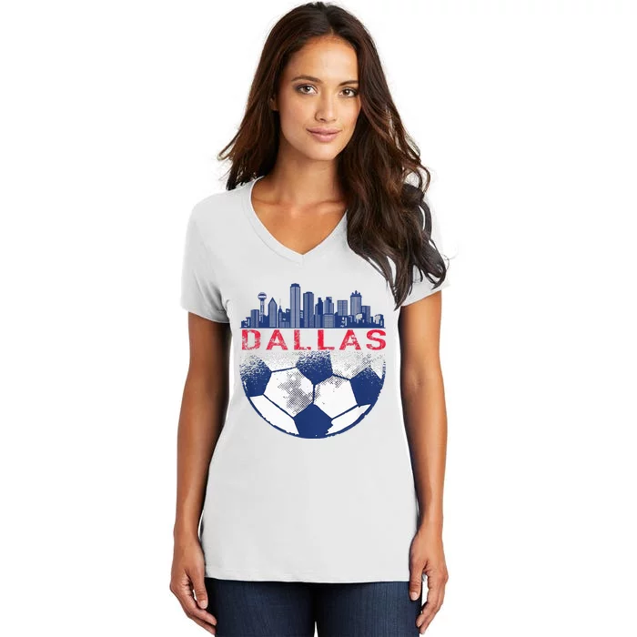 Dallas Texas Fan Fc Women's V-Neck T-Shirt