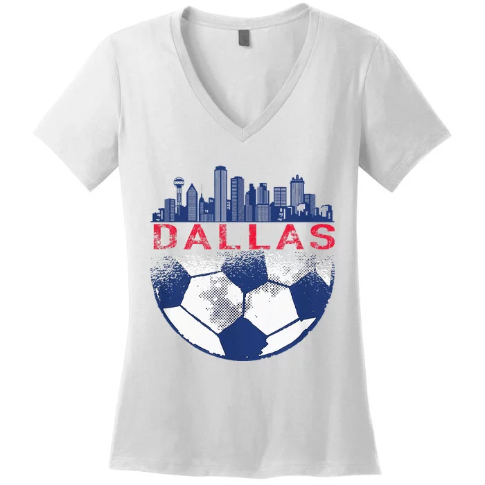 Dallas Texas Fan Fc Women's V-Neck T-Shirt