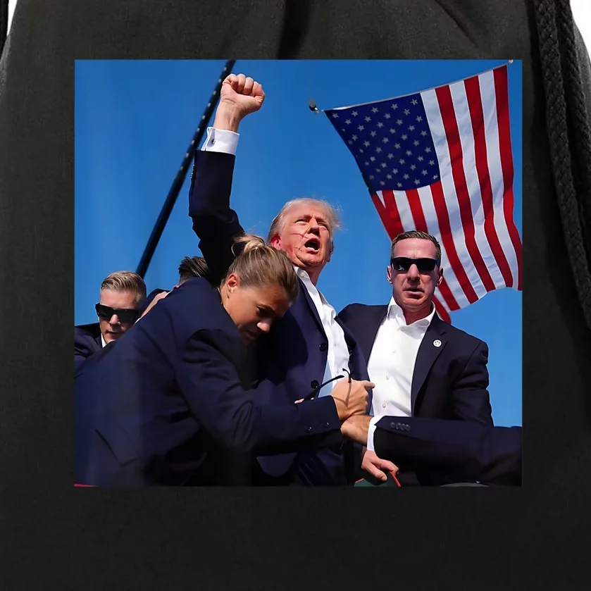 Donald Trump Fight Fist 2024 Drawstring Bag