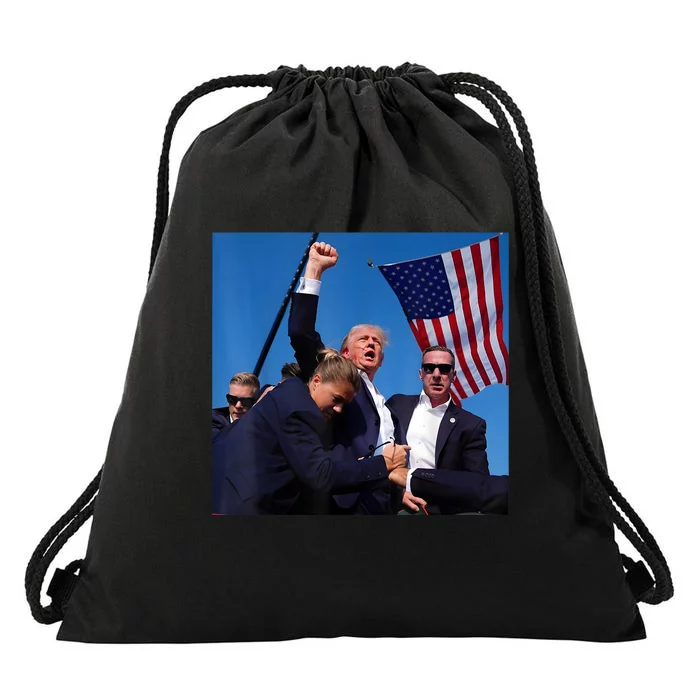 Donald Trump Fight Fist 2024 Drawstring Bag