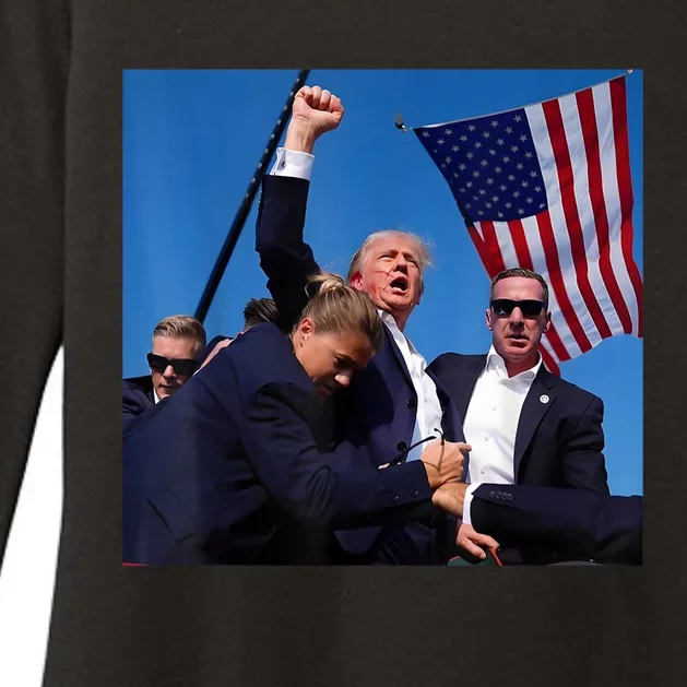 Donald Trump Fight Fist 2024 Womens CVC Long Sleeve Shirt