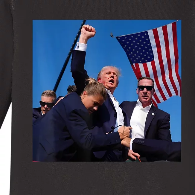 Donald Trump Fight Fist 2024 Baby Long Sleeve Bodysuit