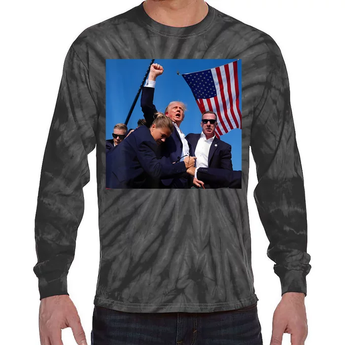 Donald Trump Fight Fist 2024 Tie-Dye Long Sleeve Shirt