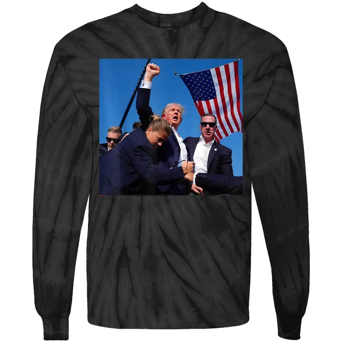 Donald Trump Fight Fist 2024 Tie-Dye Long Sleeve Shirt