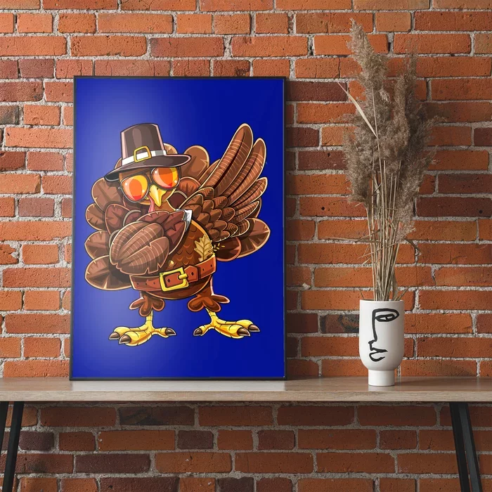 Dabbing Turkey Funny Thanksgiving Pilgrim Costume Gift Gift Poster