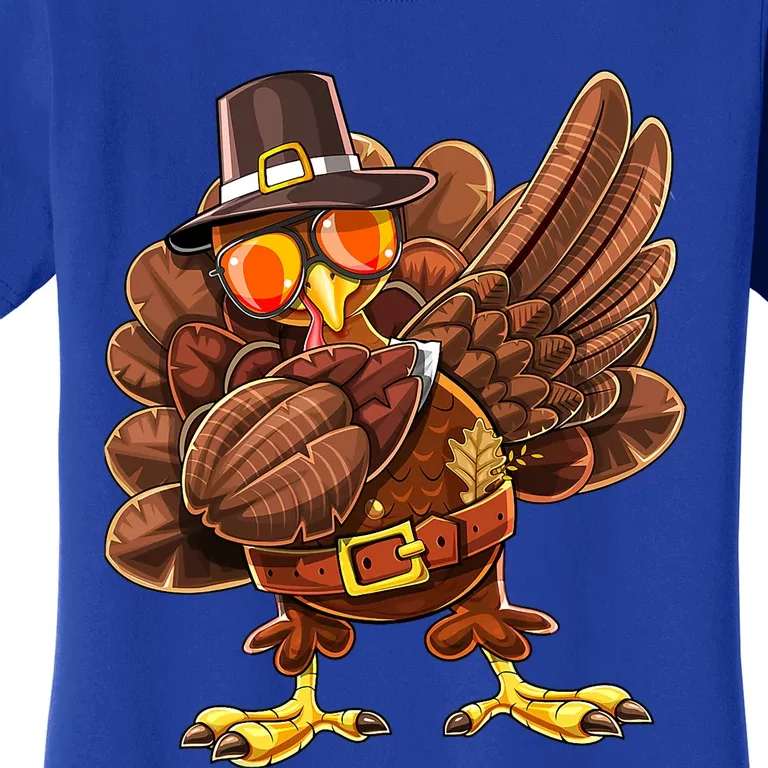 Dabbing Turkey Funny Thanksgiving Pilgrim Costume Gift Gift Women's T-Shirt