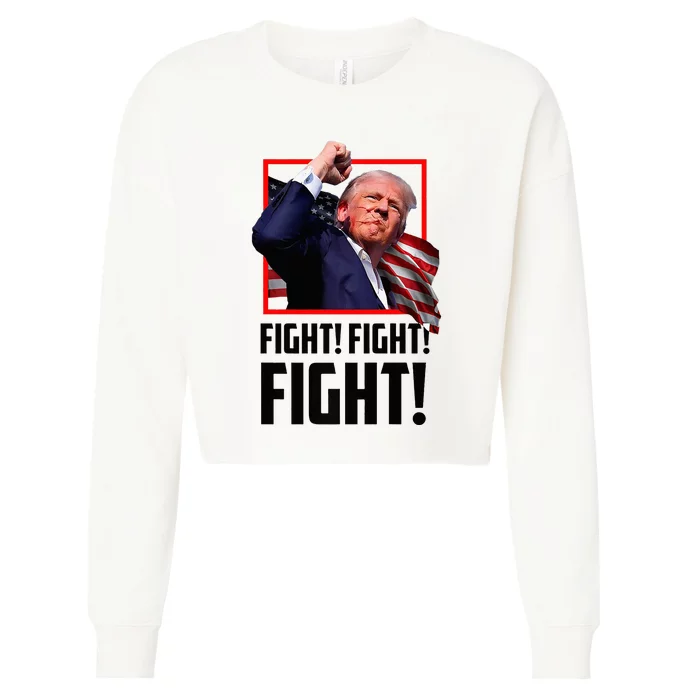 Donald Trump Fight Fighting Fighters Supporters Americans Cropped Pullover Crew