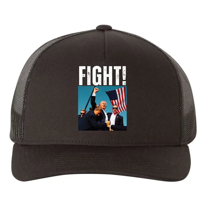 Donald Trump Fight Fist 2024 Yupoong Adult 5-Panel Trucker Hat