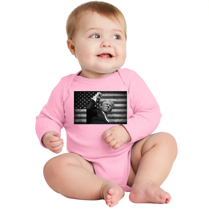 Donald Trump Fight For Freedom Baby Long Sleeve Bodysuit