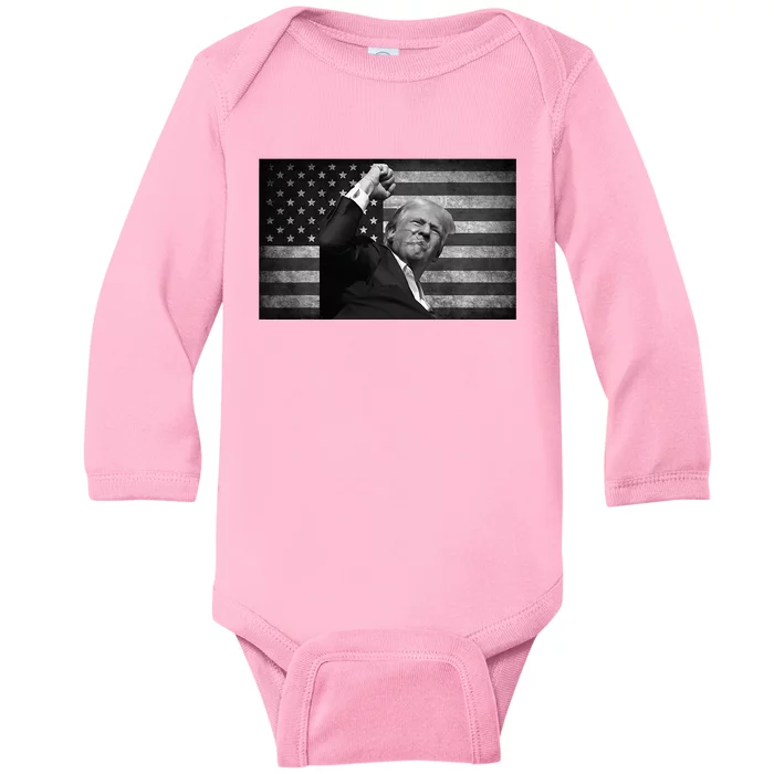 Donald Trump Fight For Freedom Baby Long Sleeve Bodysuit