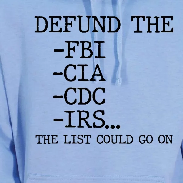 Defund The Fbi Cia Cdc Is The List Could Go On Unisex Surf Hoodie