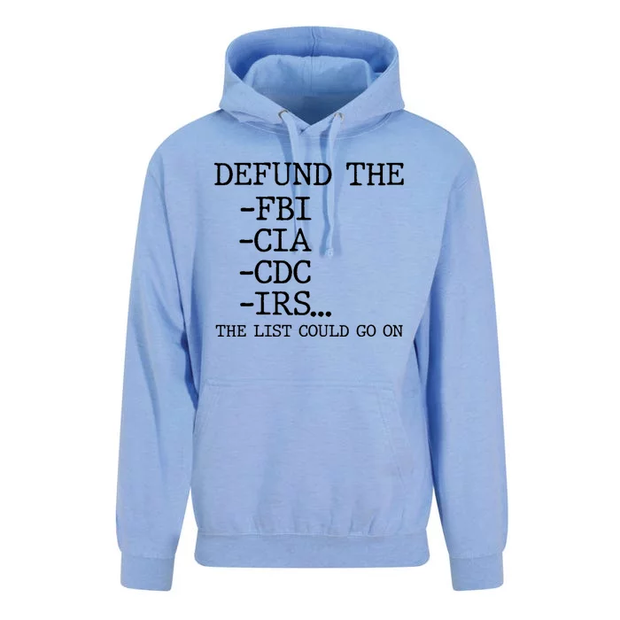 Defund The Fbi Cia Cdc Is The List Could Go On Unisex Surf Hoodie