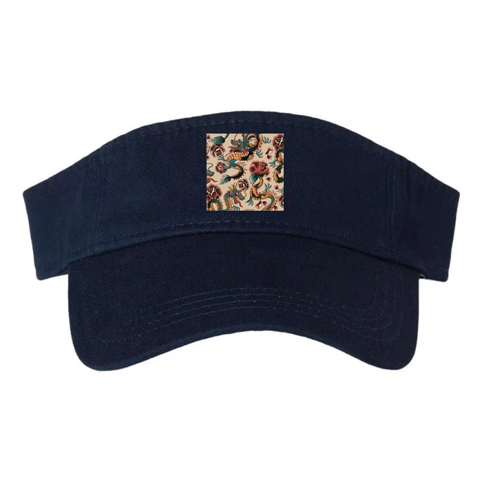 Dragon Tattoo Floral Pattern Valucap Bio-Washed Visor