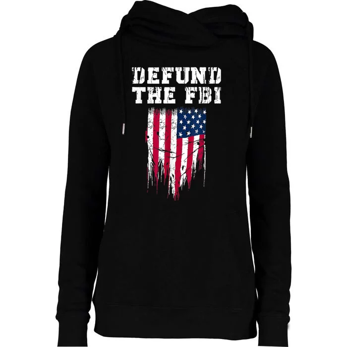 Defund The FBI Federal Bureau Anti FBI Corruption Womens Funnel Neck Pullover Hood