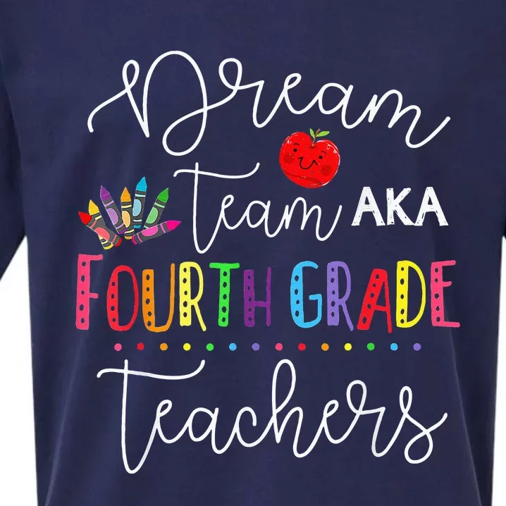 Dream Team Fourth Grade Teachers Back To School 4th Grade Sueded Cloud Jersey T-Shirt