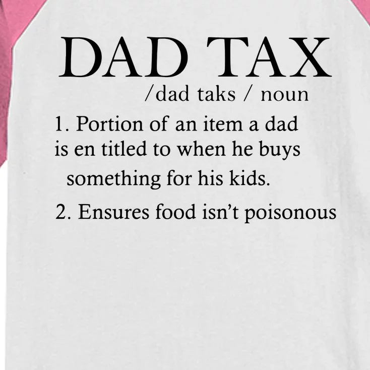 Dad Tax Father Day Kids Colorblock Raglan Jersey