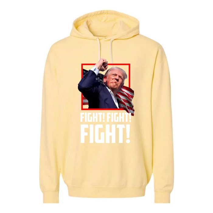 Donald Trump Fight Fighting Fighters Supporters Americans Gift Garment-Dyed Fleece Hoodie