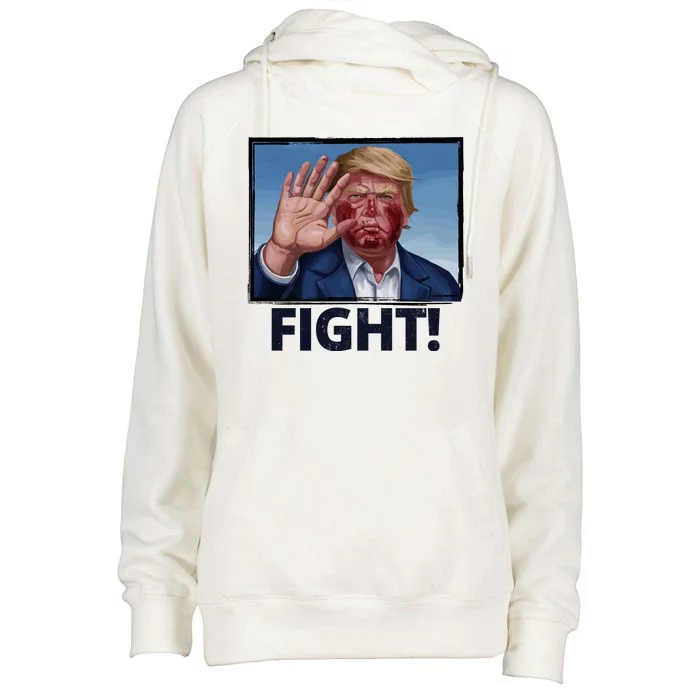 Donald Trump Fight! Rally Pro Trump Womens Funnel Neck Pullover Hood