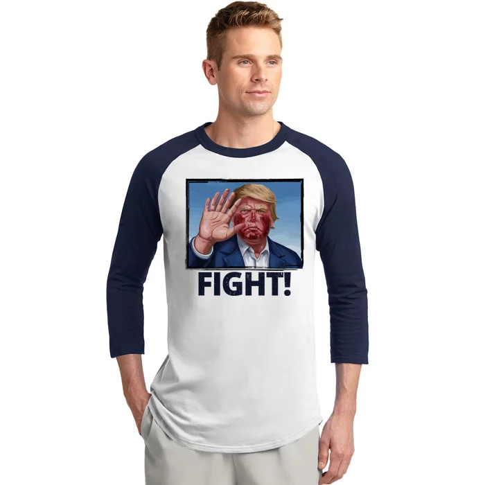 Donald Trump Fight! Rally Pro Trump Baseball Sleeve Shirt