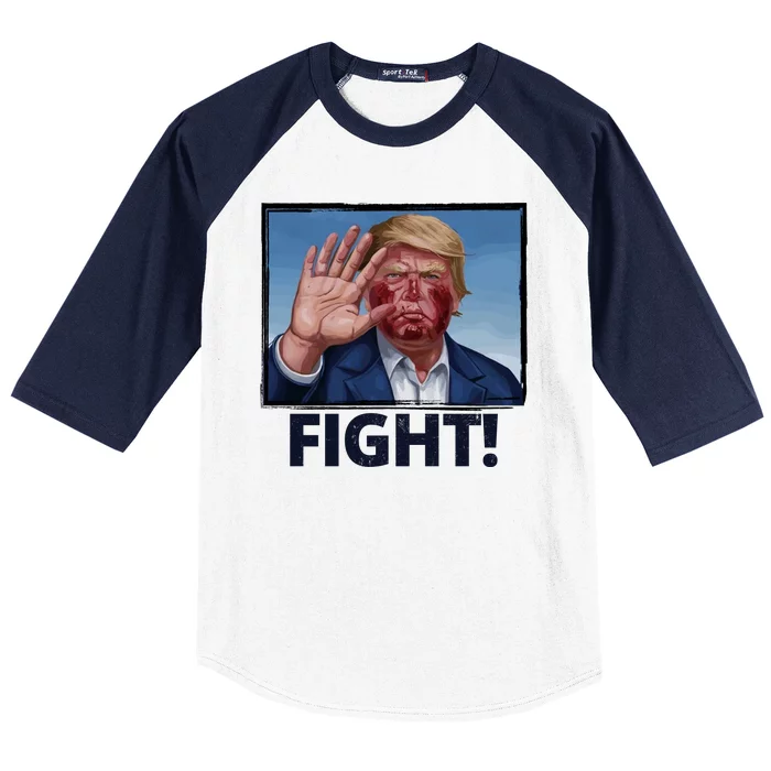 Donald Trump Fight! Rally Pro Trump Baseball Sleeve Shirt