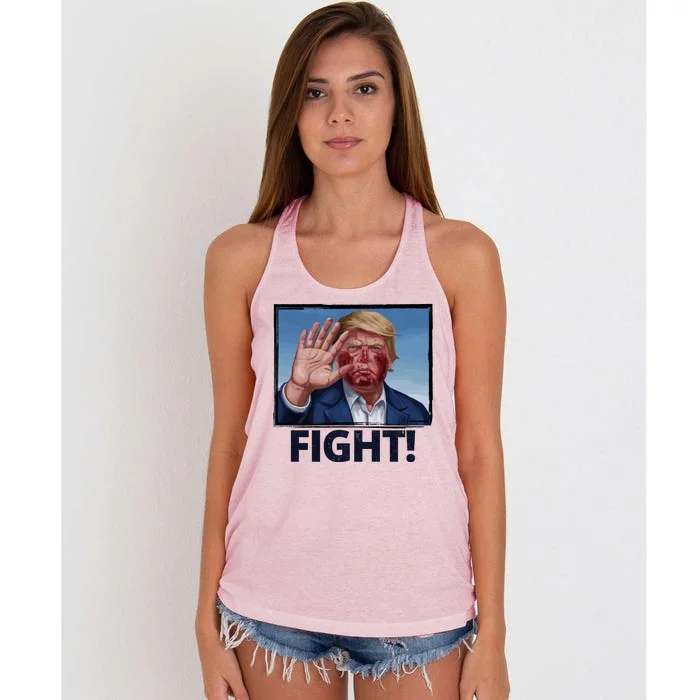 Donald Trump Fight! Rally Pro Trump Women's Knotted Racerback Tank