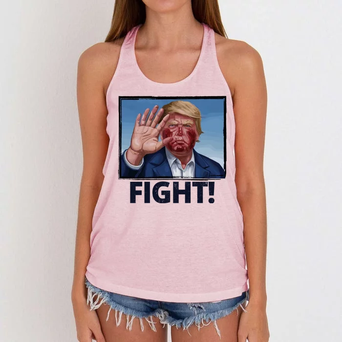 Donald Trump Fight! Rally Pro Trump Women's Knotted Racerback Tank