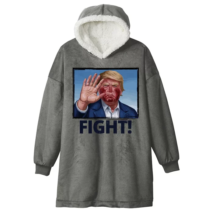 Donald Trump Fight! Rally Pro Trump Hooded Wearable Blanket