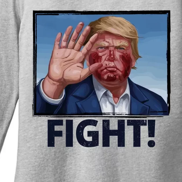 Donald Trump Fight! Rally Pro Trump Womens CVC Long Sleeve Shirt