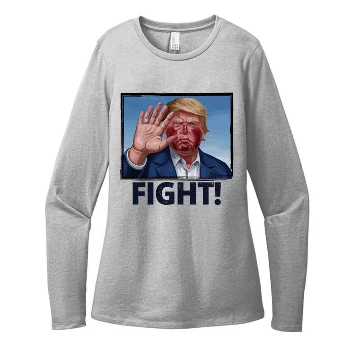 Donald Trump Fight! Rally Pro Trump Womens CVC Long Sleeve Shirt