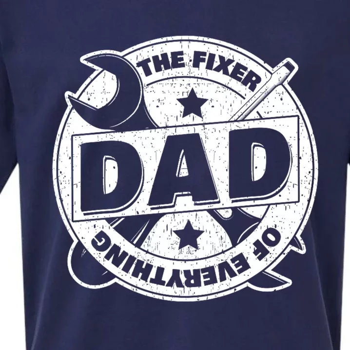 Dad The Fixer Of Everything Funny FatherS Day Tools Sueded Cloud Jersey T-Shirt