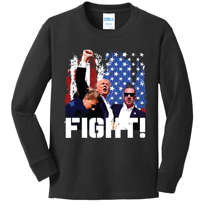 Donald Trump Fist Pump Kids Long Sleeve Shirt