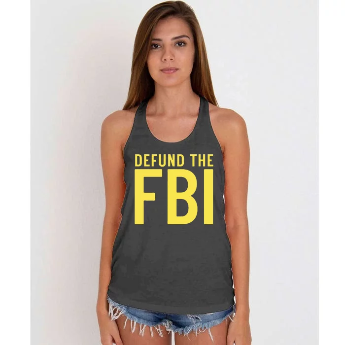 Defund the FBI AntiGovernment Political Women's Knotted Racerback Tank