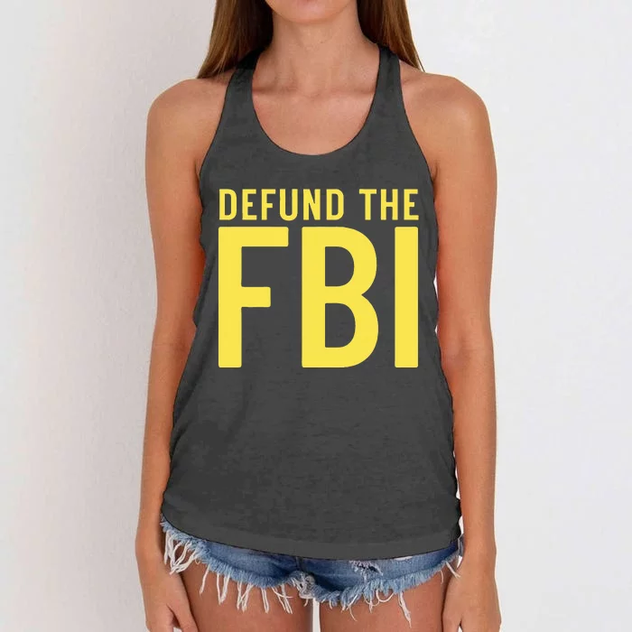 Defund the FBI AntiGovernment Political Women's Knotted Racerback Tank