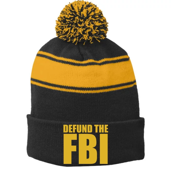 Defund The FBI Stripe Pom Pom Beanie