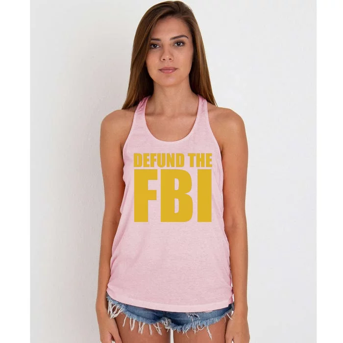 Defund The FBI Women's Knotted Racerback Tank