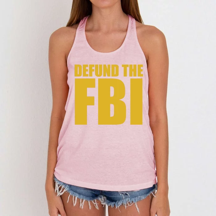 Defund The FBI Women's Knotted Racerback Tank