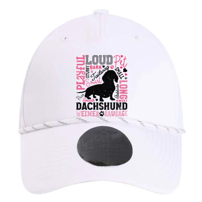 Dachshund Typography Funny Word Art Dog Lover  Gift Performance The Dyno Cap