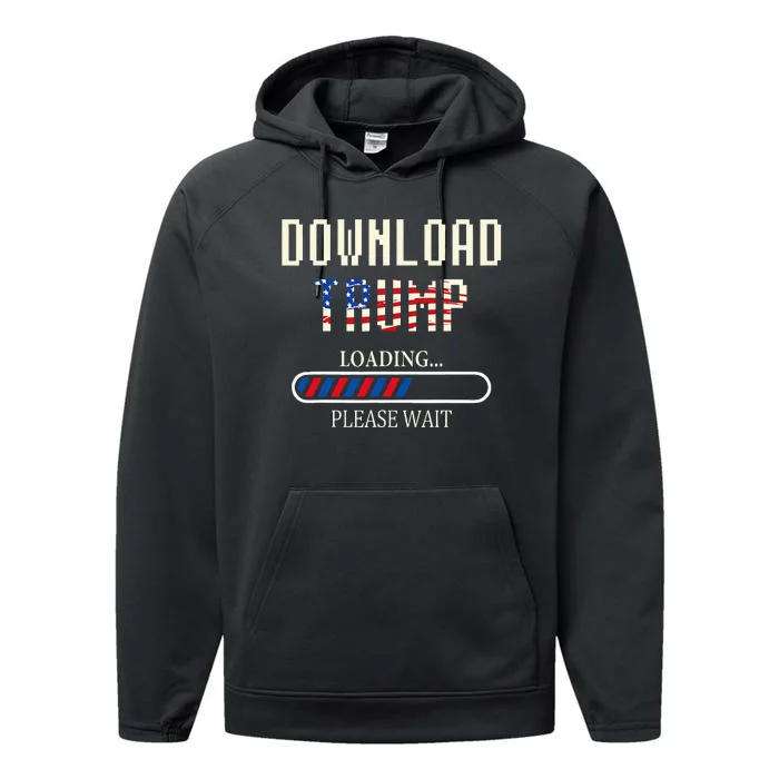 Download Trump Funny Loading Bar Trump Election 2024 Performance Fleece Hoodie