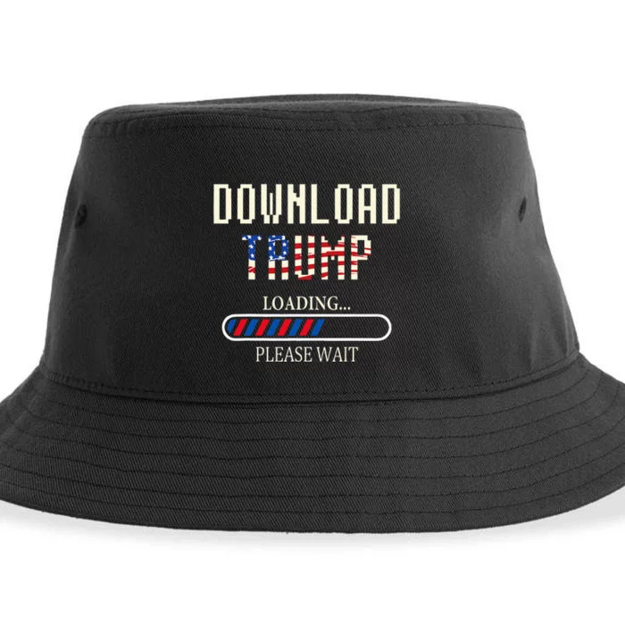 Download Trump Funny Loading Bar Trump Election 2024 Sustainable Bucket Hat