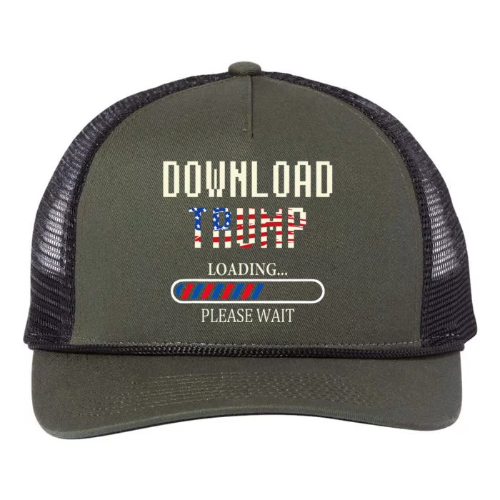 Download Trump Funny Loading Bar Trump Election 2024 Retro Rope Trucker Hat Cap