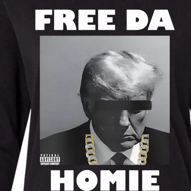 Donald Trump Free Da Homie Womens Cotton Relaxed Long Sleeve T-Shirt