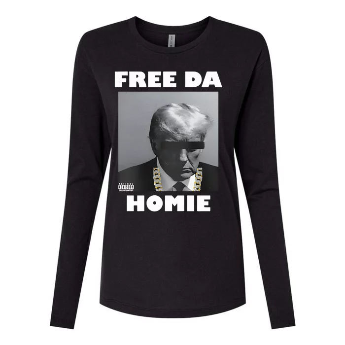 Donald Trump Free Da Homie Womens Cotton Relaxed Long Sleeve T-Shirt