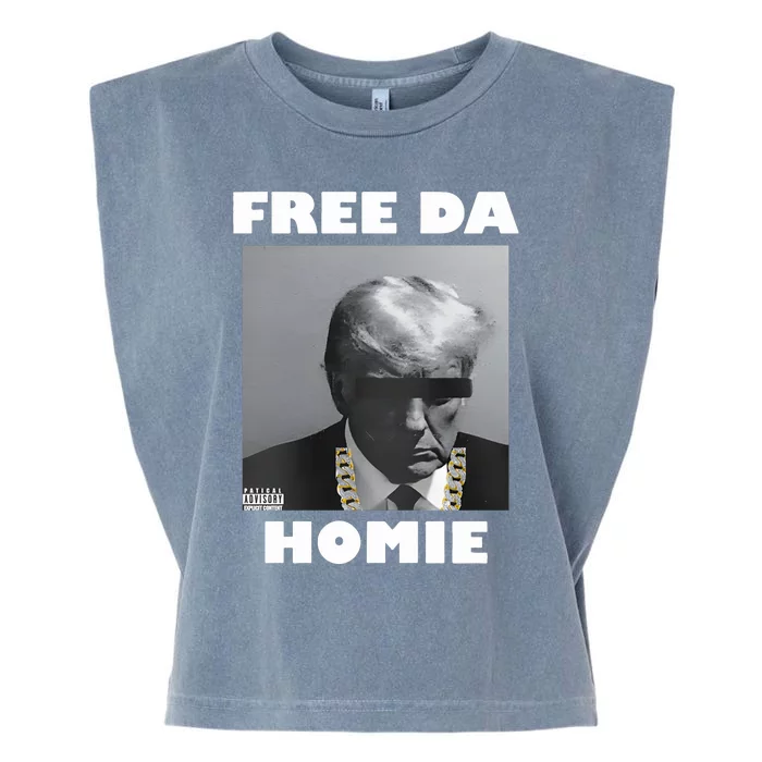 Donald Trump Free Da Homie Garment-Dyed Women's Muscle Tee