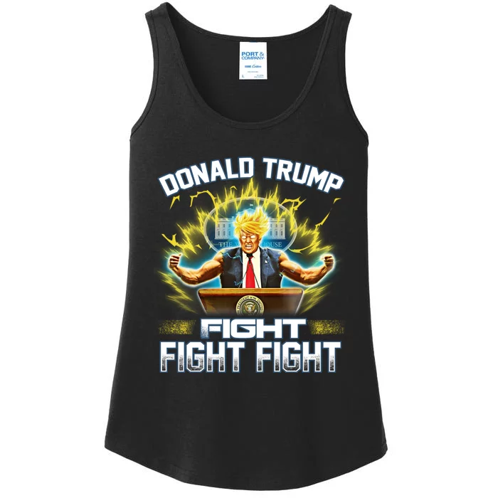 Donald Trump Fight Fight Fight Ladies Essential Tank