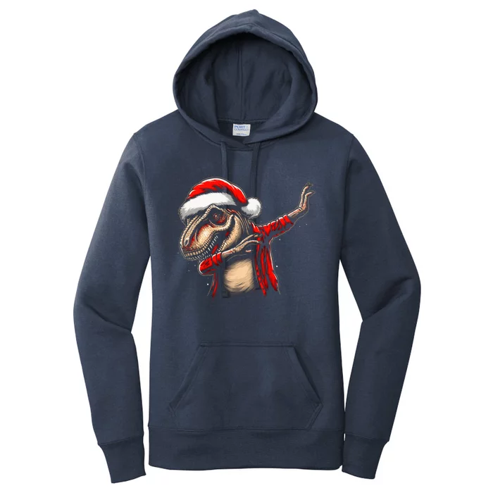 Dabbing Trex Funny Christmas Dab Dance Funny Christmas Gift Women's Pullover Hoodie