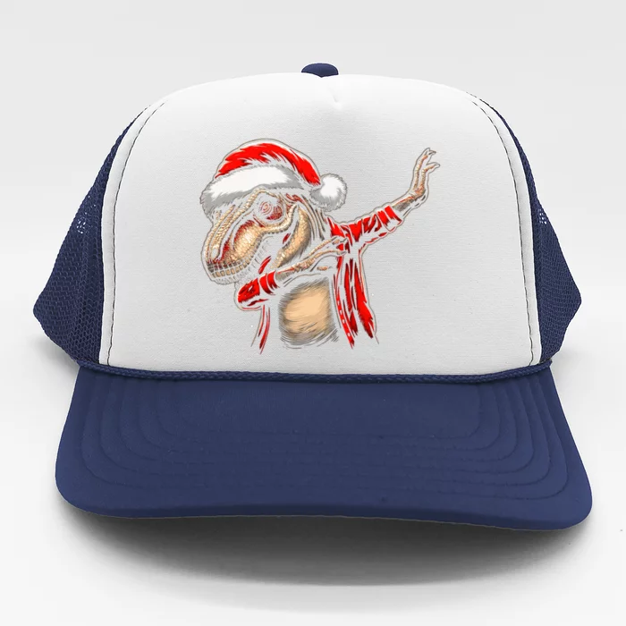 Dabbing Trex Funny Christmas Dab Dance Funny Christmas Gift Trucker Hat