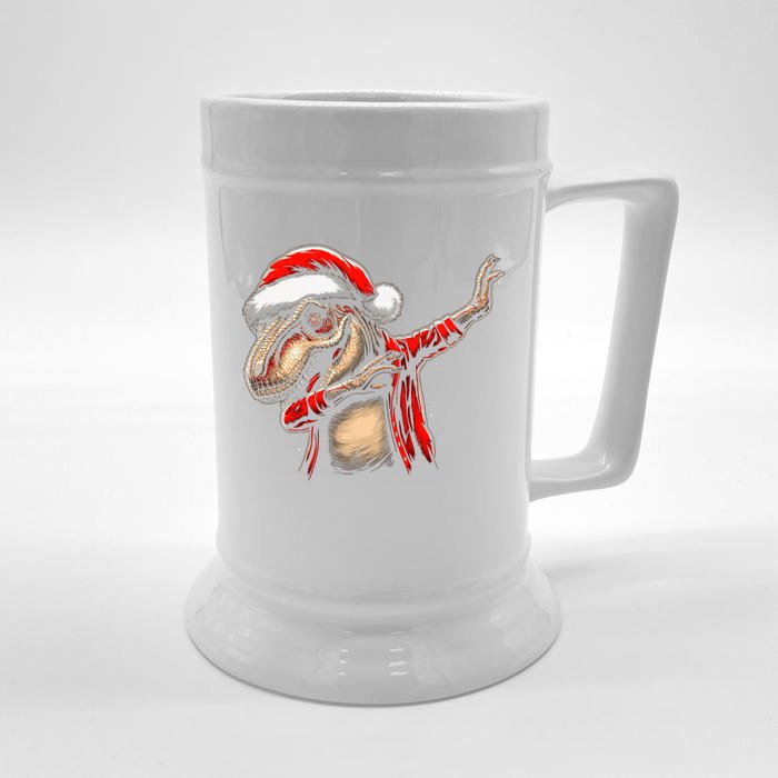 Dabbing Trex Funny Christmas Dab Dance Funny Christmas Gift Front & Back Beer Stein