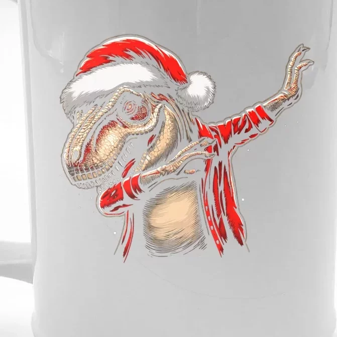 Dabbing Trex Funny Christmas Dab Dance Funny Christmas Gift Front & Back Beer Stein