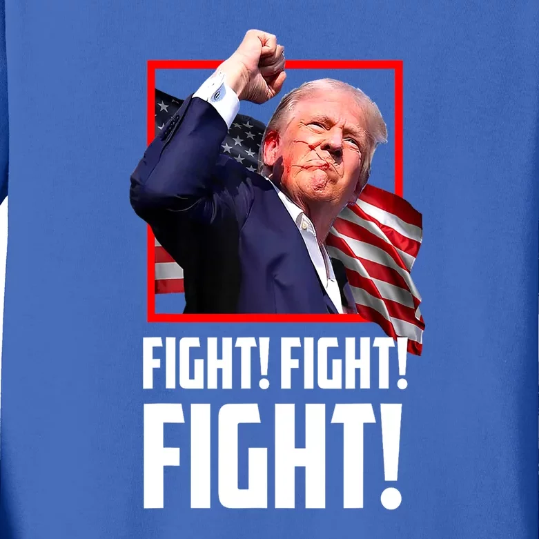 Donald Trump Fight Fighting Fighters Supporters Americans Gift Kids Long Sleeve Shirt